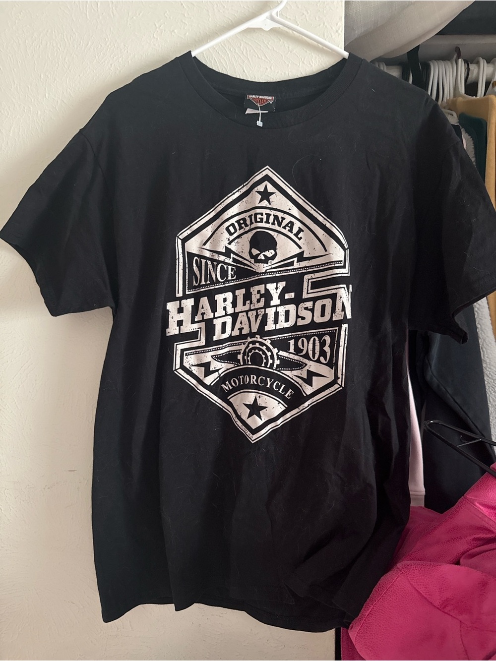 Harley-Davidson Black T-Shirt with White Shield Logo